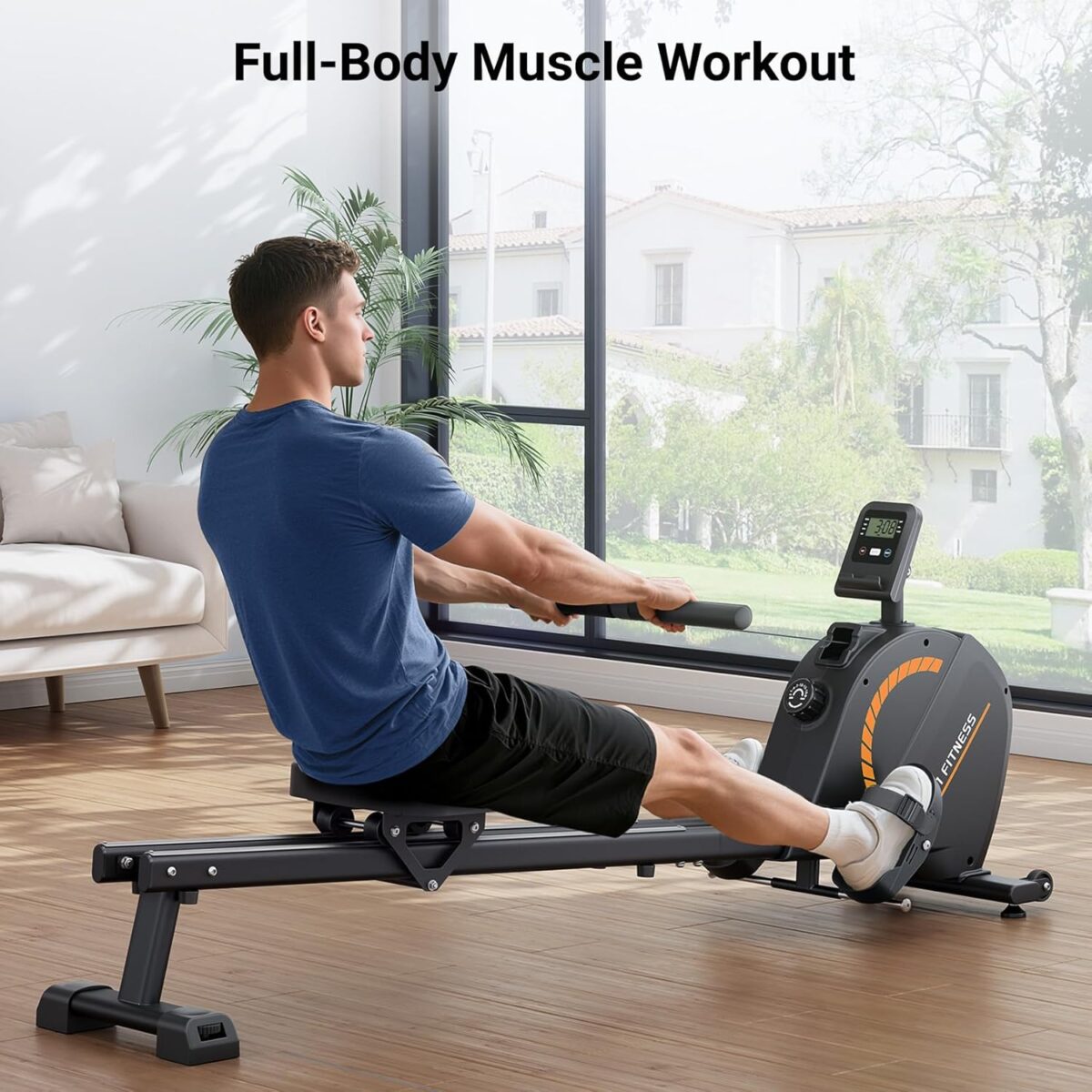 Dripex Rowing Machines for Home Use, Rowing Machine Magnetic Rower, 16 Levels of Workout Resistance, Max 350 LBS, Dual Slide Rail, Bluetooth App Compatible, LCD Monitor, Row Machine for Gym Exercise - Image 4