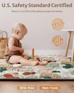 Blissful Diary Baby Play Mats for Floor, 50x50 Inch Crawling Mat for Playpen, Thick Padding Foam Playmats for Babies and Toddlers, Modern Abstract - Image 7