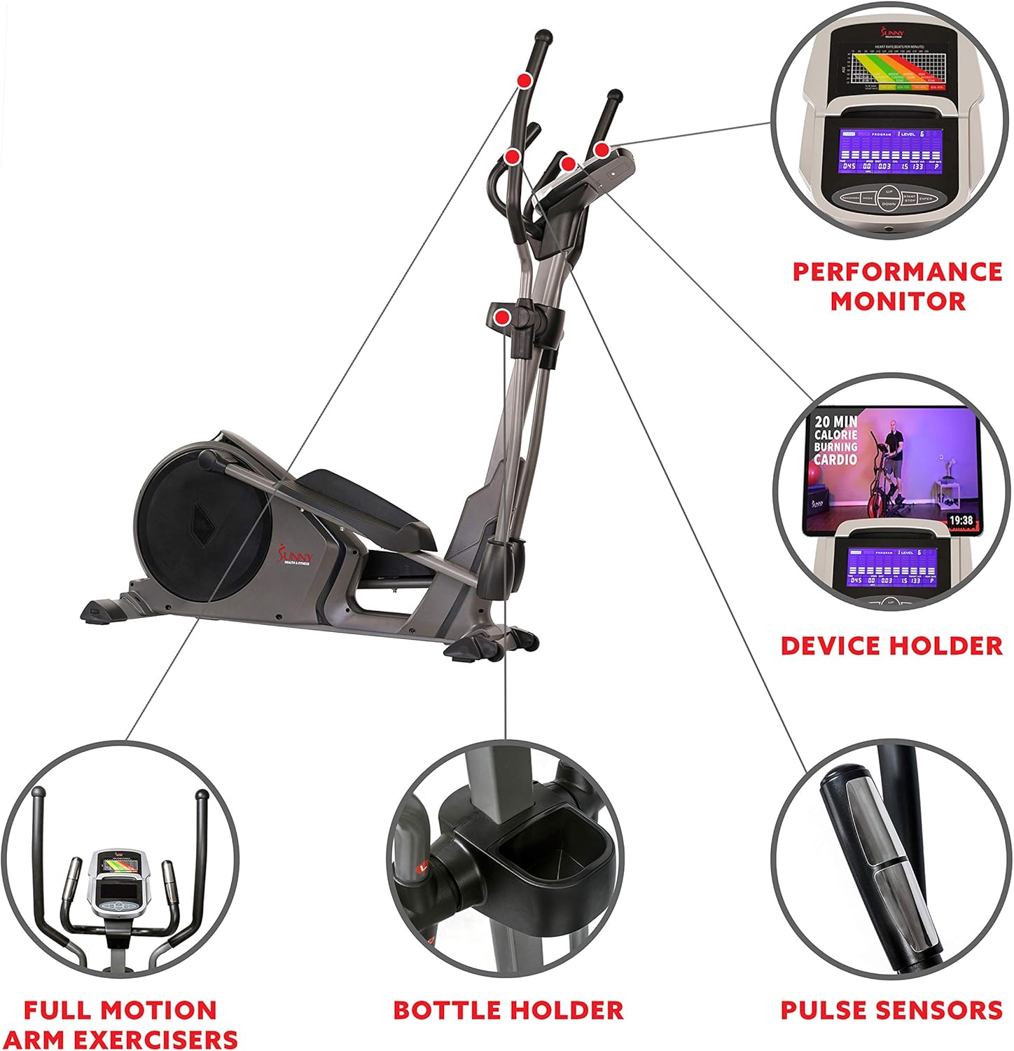 1761259934_Sunny-Health-Fitness-Programmable-16-Electro-Magnetic-Elliptical-Cross-Trainer-Exercise-Machine-Full-Body-Cardio-Equipment-w-24-Pre-Built-Workouts-330LB-CapacityOptional-Free-SunnyFit-App-Link.jpg Sunny Health & Fitness Programmable 16 Electro-Magnetic Elliptical Cross Trainer Exercise Machine, Full-Body Cardio Equipment w/ 24 Pre-Built Workouts, 330LB Capacity,Optional Free SunnyFit App Link - Image 4