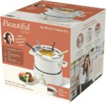 Beautiful 3-Quart Electric Fondue Set by Drew Barrymore – 1000W, Stainless Steel Pot, Bonus 2Qt Ceramic Insert, Adjustable Temperature, Nonstick, Dishwasher Safe - Image 3