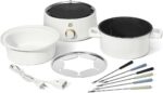 Beautiful 3-Quart Electric Fondue Set by Drew Barrymore – 1000W, Stainless Steel Pot, Bonus 2Qt Ceramic Insert, Adjustable Temperature, Nonstick, Dishwasher Safe - Image 7