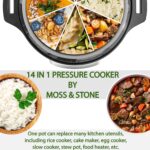 Moss & Stone Electric Pressure Cooker with Large LCD Display, Multi-Use 6 Quart Pot, 14-in-1 Cooker & Maker: Slow, Rice, Steam, Saute, Yogurt, Egg, Warmer - Image 5