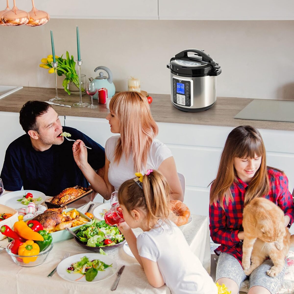 Moss & Stone Electric Pressure Cooker with Large LCD Display, Multi-Use 6 Quart Pot, 14-in-1 Cooker & Maker: Slow, Rice, Steam, Saute, Yogurt, Egg, Warmer - Image 8