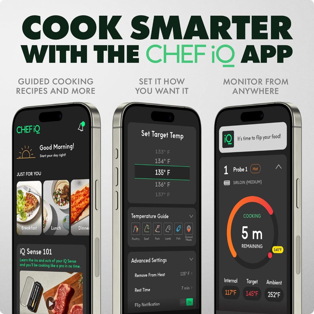 CHEF iQ Sense [2025 Model] | Smart Wireless Meat Thermometer | Ultra-Thin Probe | WiFi Unlimited Range | 1000°F Heat Safe | 5 Sensors | BBQ, Grill, Oven, Smoker, Air Fryer | Gen3 - Image 4