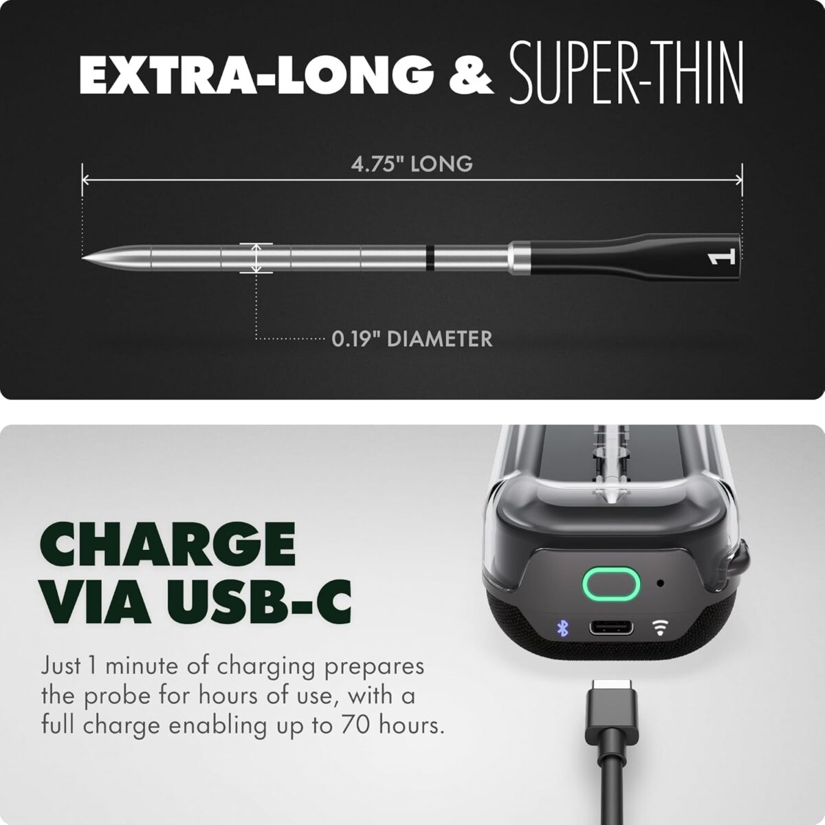 CHEF iQ Sense [2025 Model] | Smart Wireless Meat Thermometer | Ultra-Thin Probe | WiFi Unlimited Range | 1000°F Heat Safe | 5 Sensors | BBQ, Grill, Oven, Smoker, Air Fryer | Gen3 - Image 6