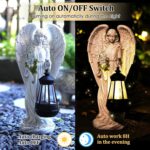 Solar Angel Outdoor Garden Decor Statues – 13.2 inches Solar Outdoor Sculptures for Outside Yard Art Patio Balcony Front Lawn Ornaments Gifts for Mom Grandma Women - Image 7