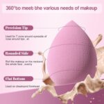 Makeup Sponge Set BS-MALL Triangle Puff 14 Pcs for Liquid, Cream, and Powder, Multi-colored Makeup Sponges and Mini Sponge with Case (A-Purple) - Image 3