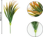 6Pcs Artificial Grass Fake Plants 17.3in Outdoor Plastic Plants UV Resistant Greenery Fake Grass for Home Window Garden Office Patio Hanging Planter Pathway Front Porch Décor Orange Yellow - Image 7