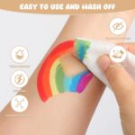 Pintada 54 Color Face Painting Kit for Kids - Non Toxic Water Activated Face Paint Palette with Stencils, Brushes, Gems & Book. For Halloween, Carnival, Party; Costume Makeup for Creative Activities - Image 5