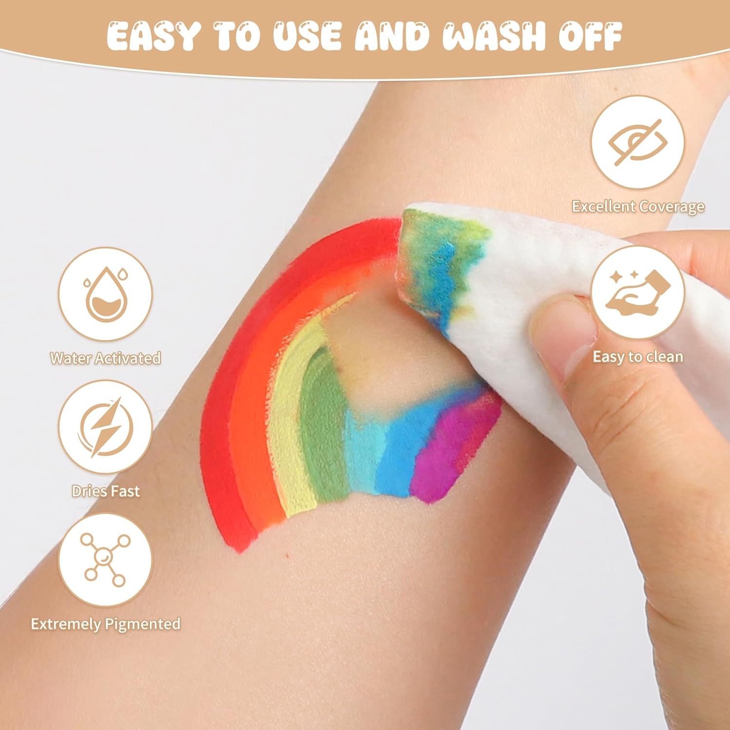 1761294400_Pintada-54-Color-Face-Painting-Kit-for-Kids-Non-Toxic-Water-Activated-Face-Paint-Palette-with-Stencils-Brushes-Gems-Book.-For-Halloween-Carnival-Party-Costume-Makeup-for-Creative-Activities.jpg Pintada 54 Color Face Painting Kit for Kids - Non Toxic Water Activated Face Paint Palette with Stencils, Brushes, Gems & Book. For Halloween, Carnival, Party; Costume Makeup for Creative Activities - Image 5