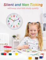 Silent Kids Wall Clock – Non-Ticking, Battery-Powered, Ideal for Teaching Time and Stylish Décor in Any Room - 8 Inch - Image 3