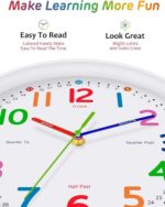 Silent Kids Wall Clock – Non-Ticking, Battery-Powered, Ideal for Teaching Time and Stylish Décor in Any Room - 8 Inch - Image 5