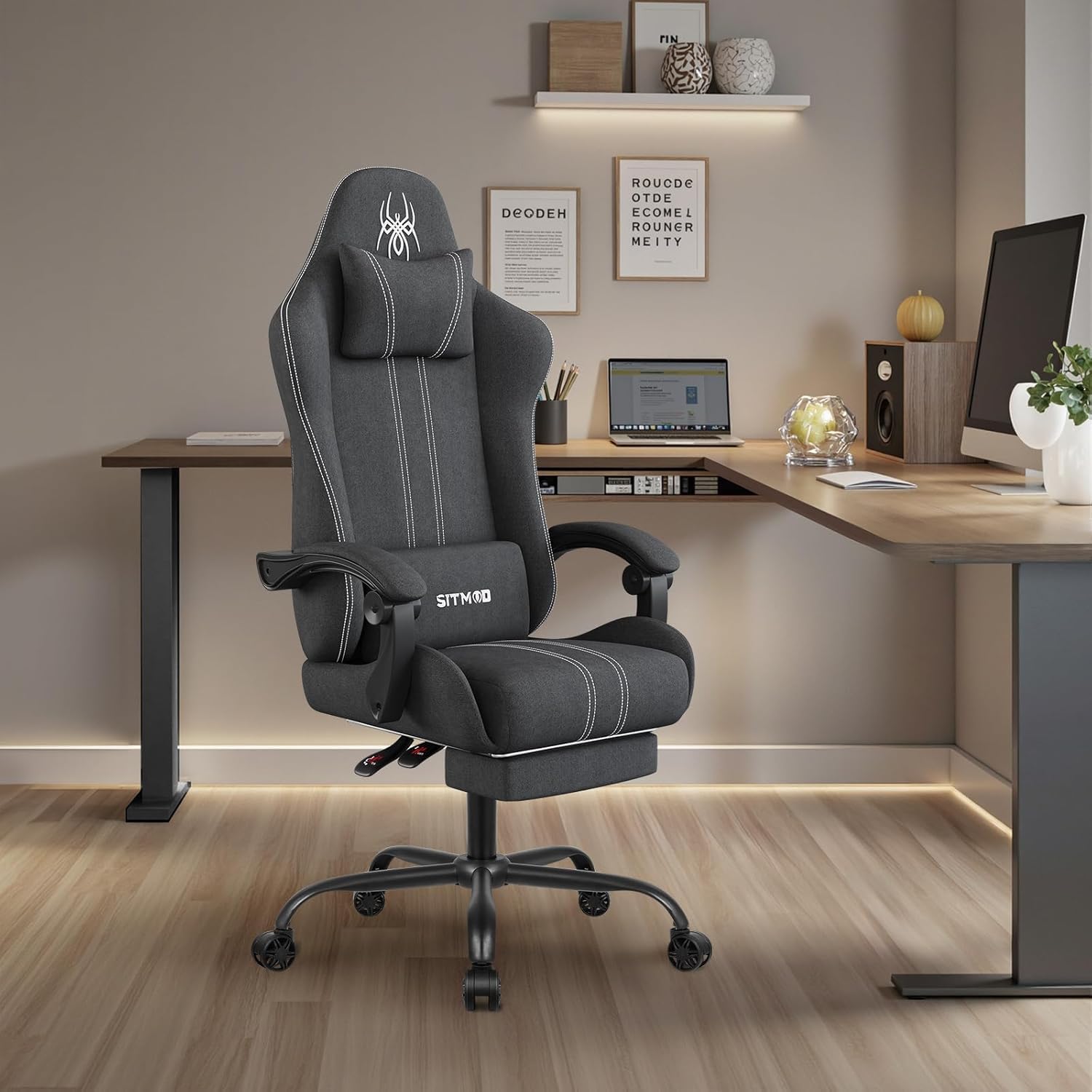 1761294898_SITMOD-Fabric-Gaming-Chair-with-Footrest-Breathable-Computer-Chair-with-Headrest-Lumbar-PillowBig-and-Tall-Ergonomic-Gamer-Chair-for-Heavy-Adults22.44-Deep-Seat-Gaming-Chairs-for-Adults.jpg SITMOD Fabric Gaming Chair with Footrest-Breathable Computer Chair with Headrest & Lumbar Pillow,Big and Tall Ergonomic Gamer Chair for Heavy Adults,22.44" Deep Seat Gaming Chairs for Adults - Image 3