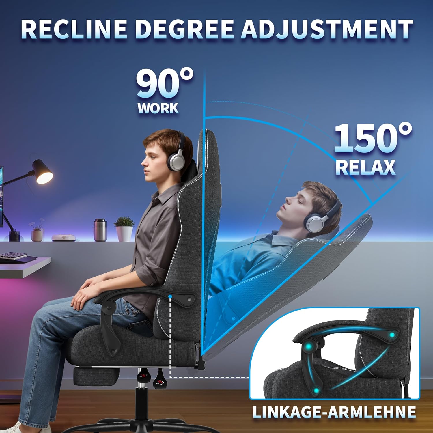 1761294906_SITMOD-Fabric-Gaming-Chair-with-Footrest-Breathable-Computer-Chair-with-Headrest-Lumbar-PillowBig-and-Tall-Ergonomic-Gamer-Chair-for-Heavy-Adults22.44-Deep-Seat-Gaming-Chairs-for-Adults.jpg SITMOD Fabric Gaming Chair with Footrest-Breathable Computer Chair with Headrest & Lumbar Pillow,Big and Tall Ergonomic Gamer Chair for Heavy Adults,22.44" Deep Seat Gaming Chairs for Adults - Image 7