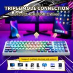 x Aula F99 Wireless Gaming Keyboard, Bluetooth Mechanical Keyboard Hot Swappable Custom Creamy Computer Keyboards, RGB Backlit, Tri-Mode BT5.0/2.4GHz/USB-C, Gasket Structure, Pre-lubed Linear Switches - Image 4