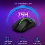 FFJ Master02 Wireless Gaming Mouse, 12000 DPI, Tri-Mode 2.4G/USB-C/Bluetooth 5.3 Gaming Mouse, Python Skin Texture RGB Backlit, 6 Programmable Buttons, 75Hr Battery Life for PC, Mac, PS5, XBOX - Black - Image 7