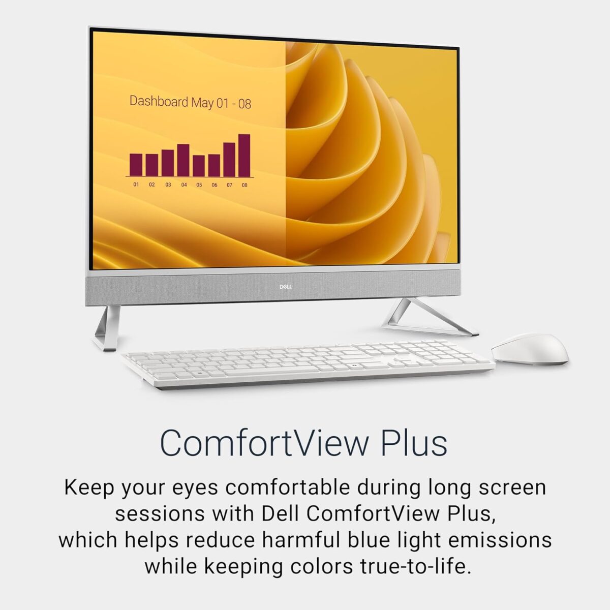 Dell 27 All-in-One Desktop ec27250-27-inch FHD Touch Display, Intel Core 7 Processor 150U, NVIDIA GeForce MX570A 2GB GDDR6 Graphics, 32GB DDR5 RAM, 1TB SSD, Windows 11 Pro, Onsite Service - White - Image 6