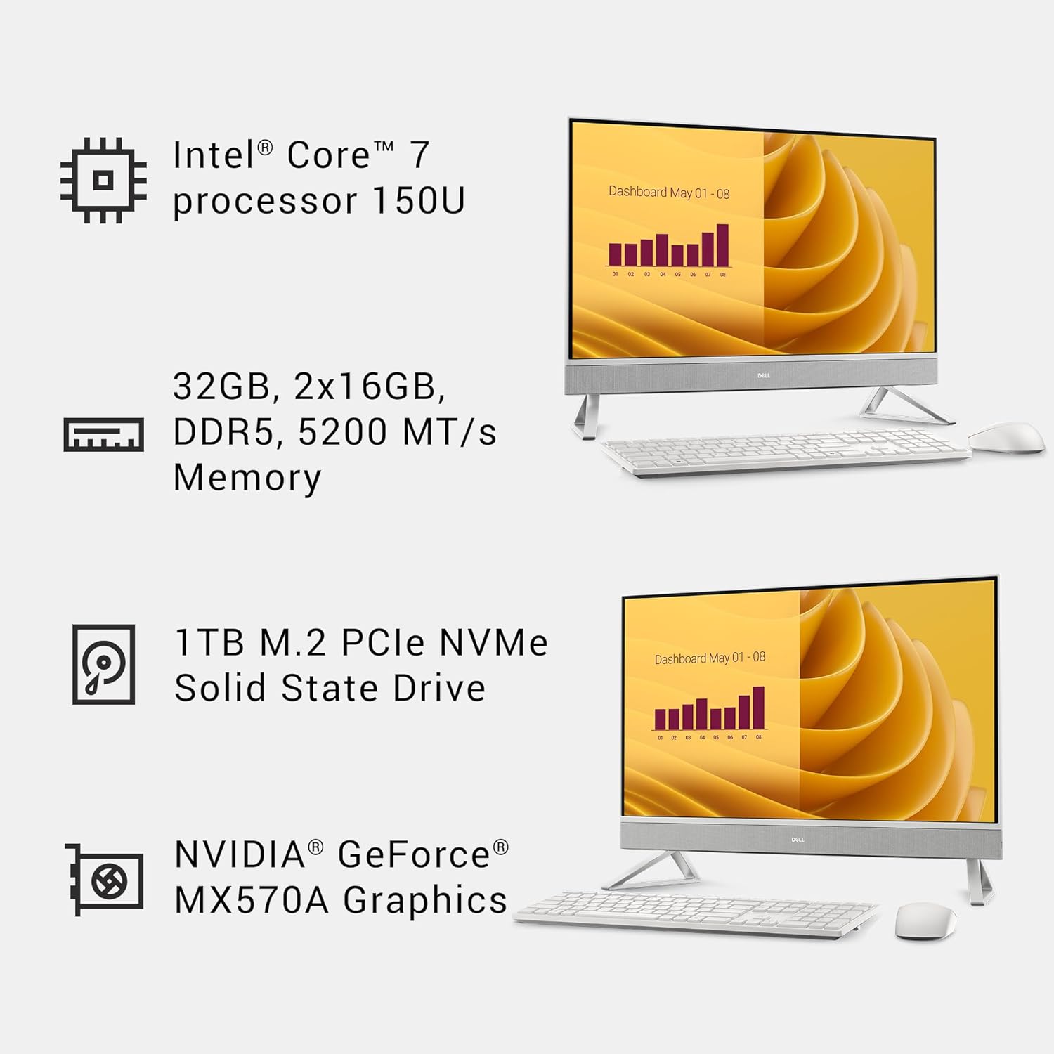 1761297679_Dell-27-All-in-One-Desktop-ec27250-27-inch-FHD-Touch-Display-Intel-Core-7-Processor-150U-NVIDIA-GeForce-MX570A-2GB-GDDR6-Graphics-32GB-DDR5-RAM-1TB-SSD-Windows-11-Pro-Onsite-Service-White.jpg Dell 27 All-in-One Desktop ec27250-27-inch FHD Touch Display, Intel Core 7 Processor 150U, NVIDIA GeForce MX570A 2GB GDDR6 Graphics, 32GB DDR5 RAM, 1TB SSD, Windows 11 Pro, Onsite Service - White - Image 10