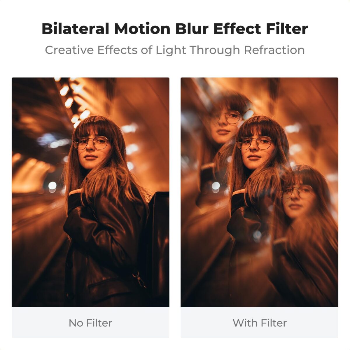 K&F CONCEPT 82mm Bilateral Blur Ghost Motion Filter Super Speed Effects for Camera Lens Clear Optical Glass with Cleaning Cloth - Image 4