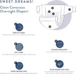 The Honest Company Clean Conscious Overnight Diapers for Sensitive Skin, Hypoallergenic Fragrance-Free Baby Diapers, Cozy Cloud and Star Signs Design, Club Box, Size 5 (27+ lbs), 40 Count - Image 6
