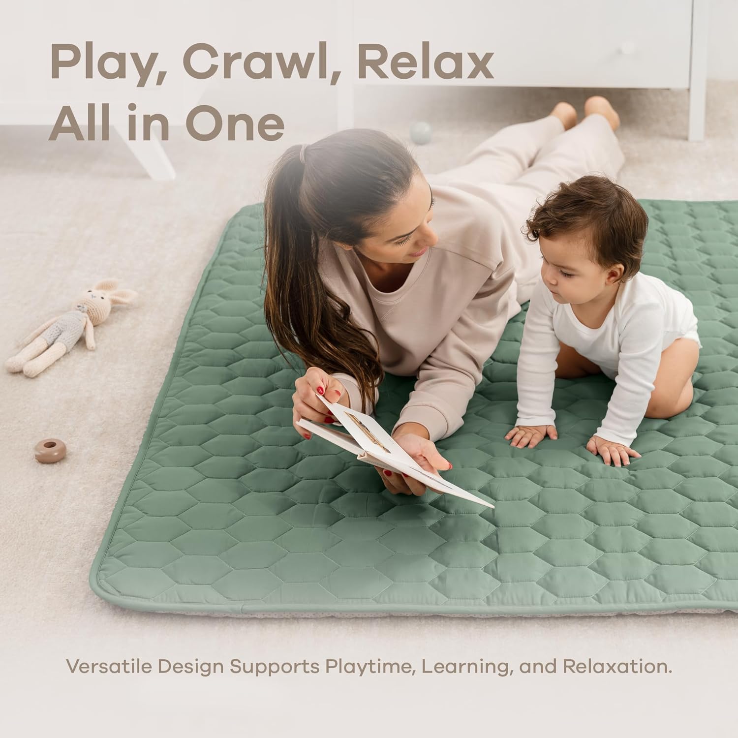 1761341867_Comfy-Cubs-Square-Kids-Play-Mat-56-x-56-inches-Soft-Quilted-Baby-Floor-Mat-with-Non-Slip-Bottom-Plush-Design-for-Toddlers-Playtime-and-Relaxation-Comfortable-and-Durable-Fern.jpg Comfy Cubs Square Kids Play Mat - 56 x 56 inches Soft Quilted Baby Floor Mat with Non-Slip Bottom - Plush Design for Toddlers' Playtime and Relaxation - Comfortable and Durable - Fern - Image 4