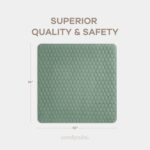 Comfy Cubs Square Kids Play Mat - 56 x 56 inches Soft Quilted Baby Floor Mat with Non-Slip Bottom - Plush Design for Toddlers' Playtime and Relaxation - Comfortable and Durable - Fern - Image 7