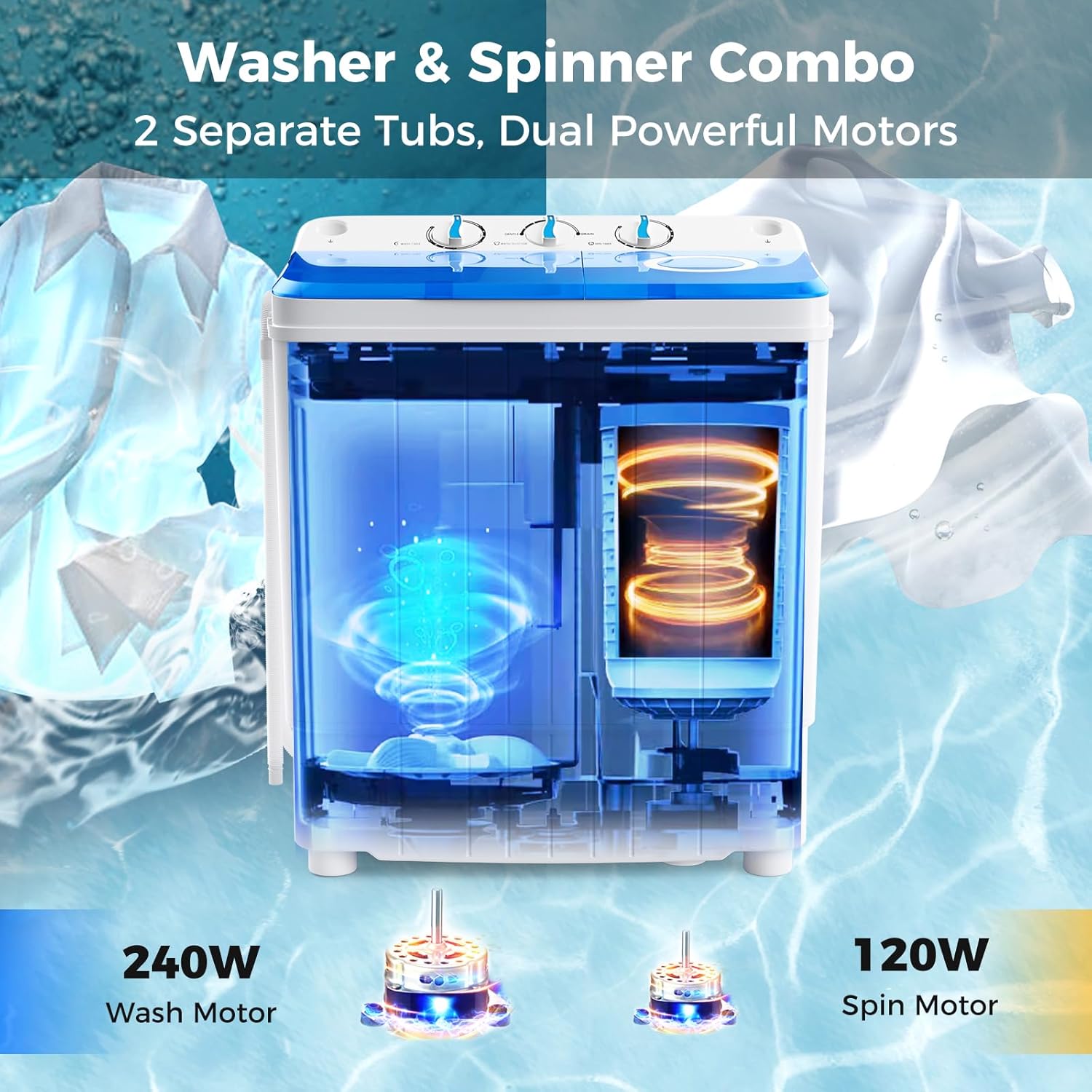 1761342721_Giantex-Portable-Washing-Machine-17.6lbs-Compact-Washer-Spinner-Combo-with-Pump-Drain-Twin-Tub-11lbs-Wash-6.6lbs-Spin-Lavadoras-Portatiles-for-Apartment-RV-Dorm-College-White-Blue.jpg Giantex Portable Washing Machine, 17.6lbs Compact Washer Spinner Combo with Pump Drain, Twin Tub 11lbs Wash & 6.6lbs Spin, Lavadoras Portatiles for Apartment RV Dorm College (White & Blue) - Image 5