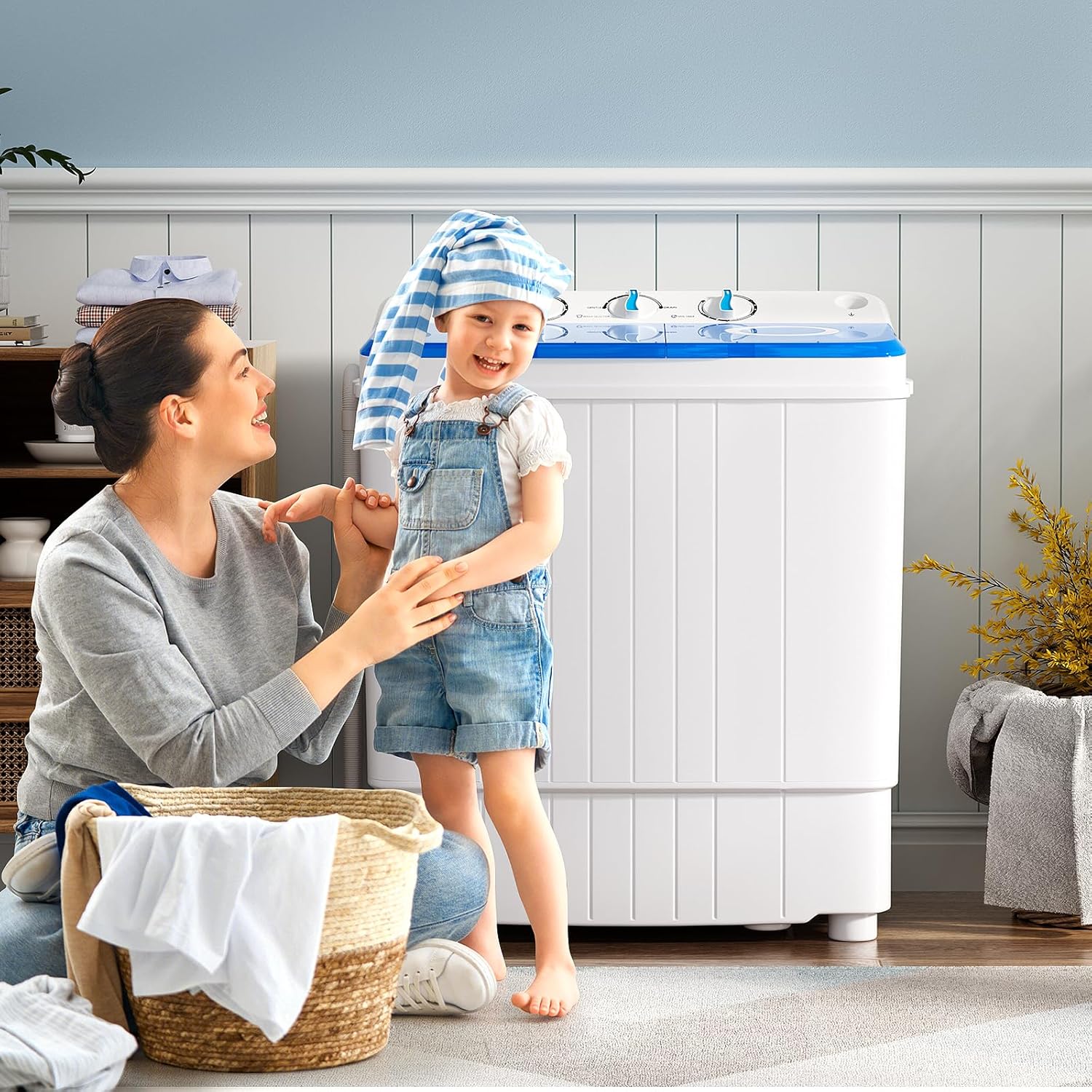 1761342731_Giantex-Portable-Washing-Machine-17.6lbs-Compact-Washer-Spinner-Combo-with-Pump-Drain-Twin-Tub-11lbs-Wash-6.6lbs-Spin-Lavadoras-Portatiles-for-Apartment-RV-Dorm-College-White-Blue.jpg Giantex Portable Washing Machine, 17.6lbs Compact Washer Spinner Combo with Pump Drain, Twin Tub 11lbs Wash & 6.6lbs Spin, Lavadoras Portatiles for Apartment RV Dorm College (White & Blue) - Image 10