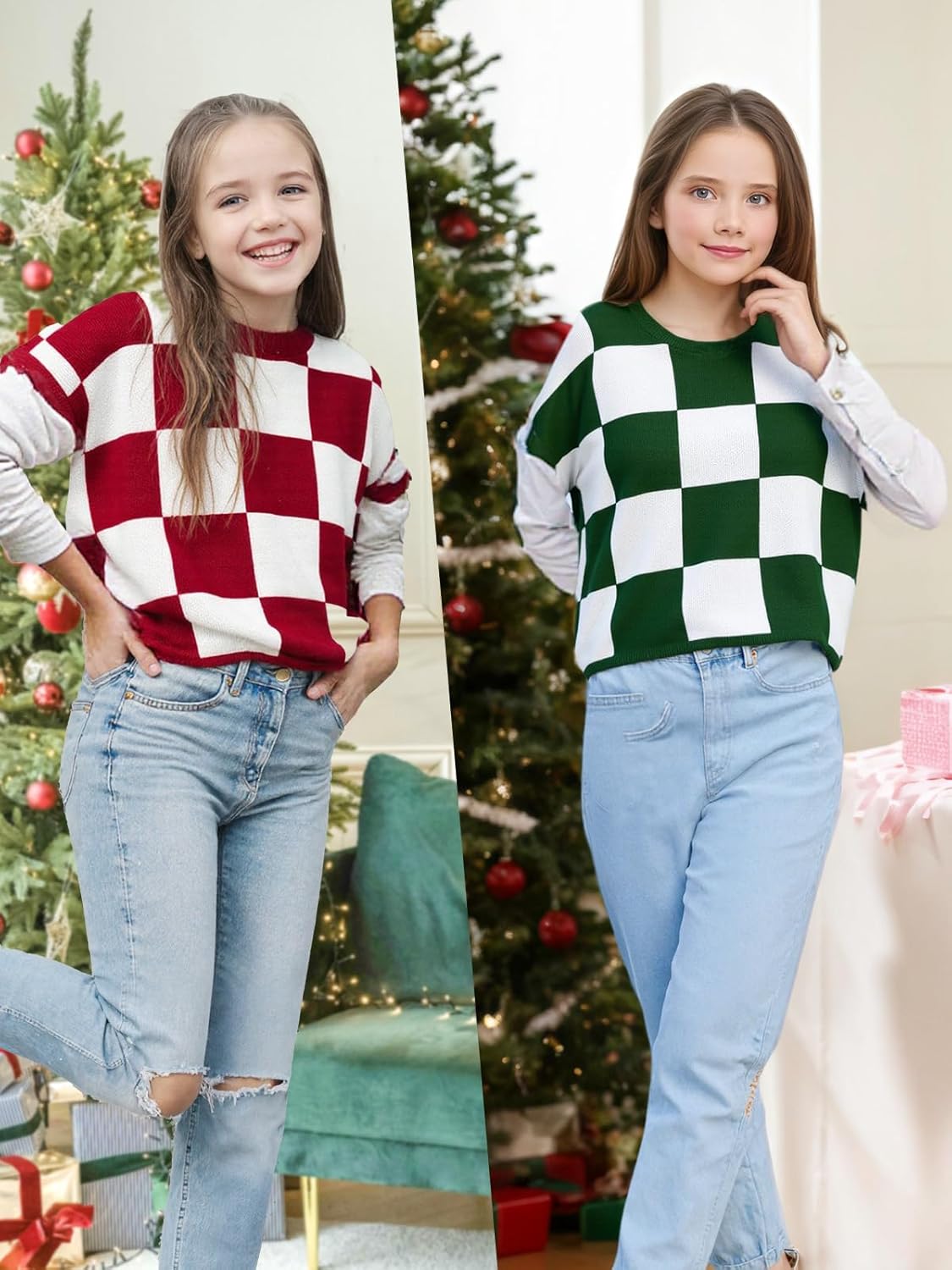 1761343274_Girls-Fall-Crop-Tops-2025-Cute-Cap-Sleeve-Spring-Summer-Colorblock-Loose-Kids-Knit-Winter-Sweaters-Top.jpg Girls Fall Crop Tops 2025 Cute Cap Sleeve Spring Summer Colorblock Loose Kids Knit Winter Sweaters Top - Image 7