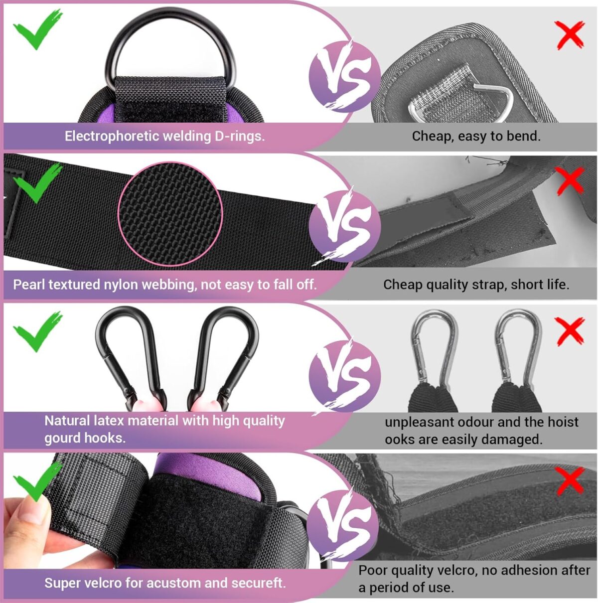 Ankle Resistance Bands With Cuffs for Working Out, Kickbacks, Hip, Leg and Glute Exercise - Training Poster Included - for Women - Image 4