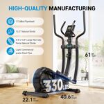 THERUN Elliptical Exercise Machine, Elliptical Machine for Home w/Whisper-Quiet Magnetic Driving System, Elliptical Trainer w/ 15.3" Stride, 16 Resistance Levels, 8KG Flywheel, Bottle Holder - Image 5