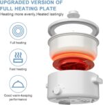 Hot Pot Electric,2L Ceramic Glaze Non-stick Pan, Portable Hot Pot with Dual Power Adjustment, Electric Cooker for Egg, Ramen, Oatmeal,Soup Quick Heating and Overheat Protection - Image 6