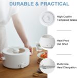 Hot Pot Electric,2L Ceramic Glaze Non-stick Pan, Portable Hot Pot with Dual Power Adjustment, Electric Cooker for Egg, Ramen, Oatmeal,Soup Quick Heating and Overheat Protection - Image 7
