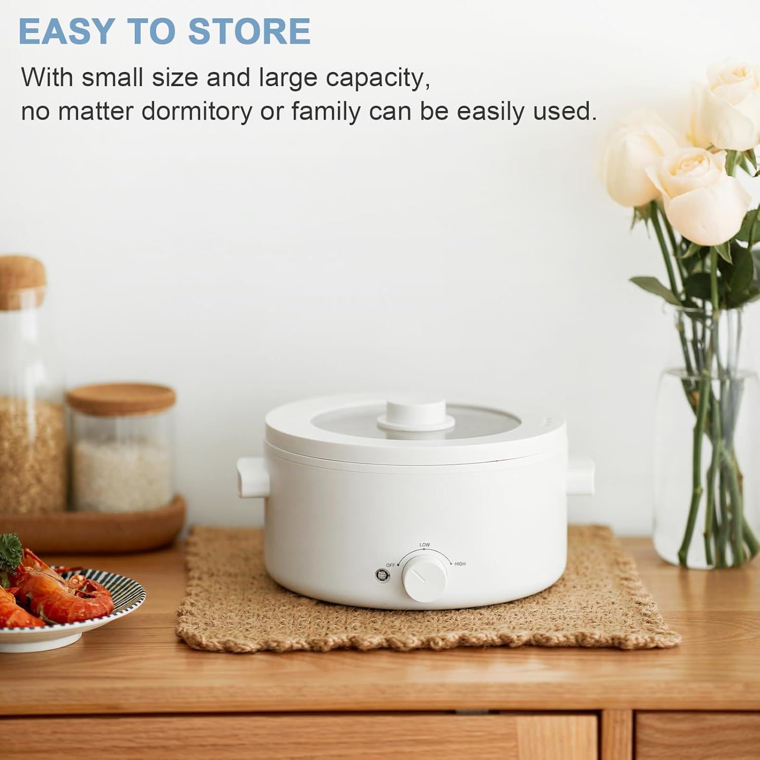1761356267_Hot-Pot-Electric2L-Ceramic-Glaze-Non-stick-Pan-Portable-Hot-Pot-with-Dual-Power-Adjustment-Electric-Cooker-for-Egg-Ramen-OatmealSoup-Quick-Heating-and-Overheat-Protection.jpg Hot Pot Electric,2L Ceramic Glaze Non-stick Pan, Portable Hot Pot with Dual Power Adjustment, Electric Cooker for Egg, Ramen, Oatmeal,Soup Quick Heating and Overheat Protection - Image 8
