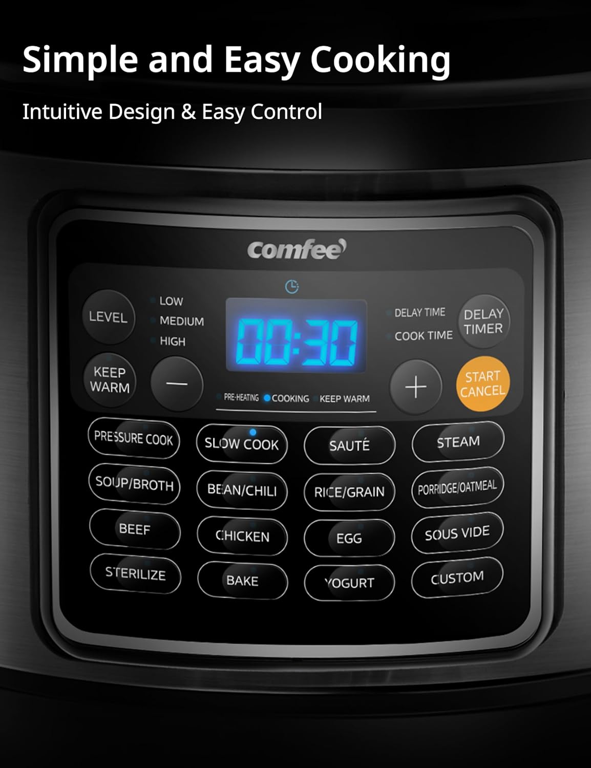 1761357441_COMFEE-16-in-1-Electric-Pressure-Cooker-Instant-Multi-Cooker-Olla-de-Presion-Non-Stick-Pot-Yogurt-Maker-Rice-Cooker-Saute-Steamer-8-Quarts-Stainless-Steel.jpg COMFEE’ 16 in 1 Electric Pressure Cooker Instant Multi Cooker Olla de Presion Non-Stick Pot Yogurt Maker Rice Cooker Sauté Steamer 8 Quarts Stainless Steel - Image 5