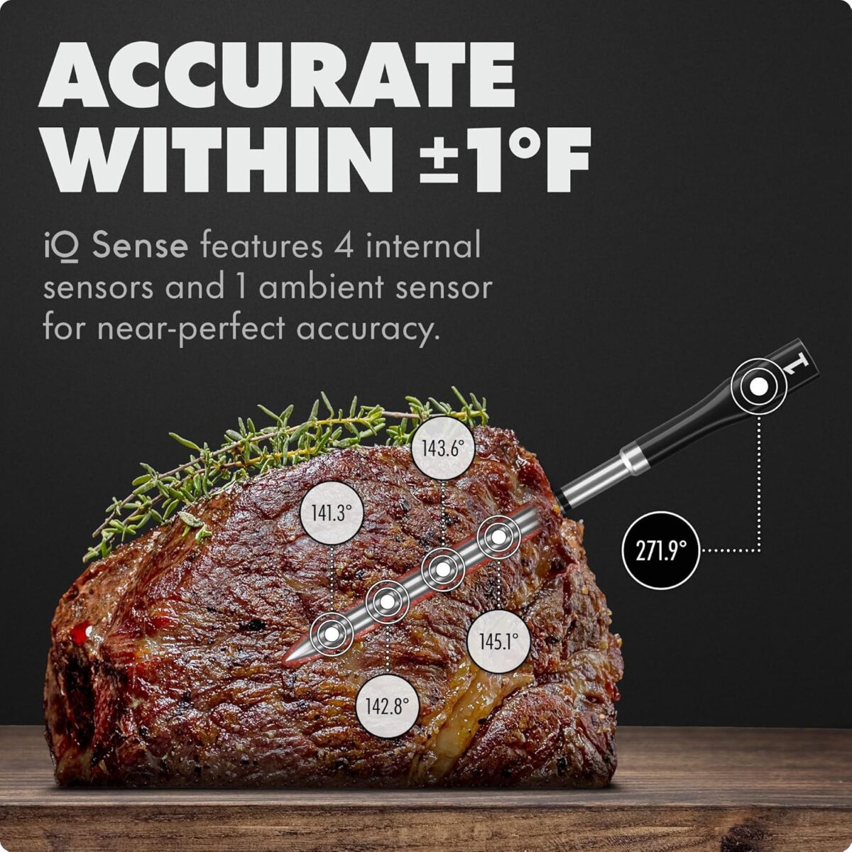 CHEF iQ Sense [2025 Model] | Smart Wireless Meat Thermometer | 2 Ultra-Thin Probes | WiFi Unlimited Range | 1000°F Heat Safe | 5 Sensors | BBQ, Grill, Oven, Smoker, Air Fryer | Gen3 - Image 3