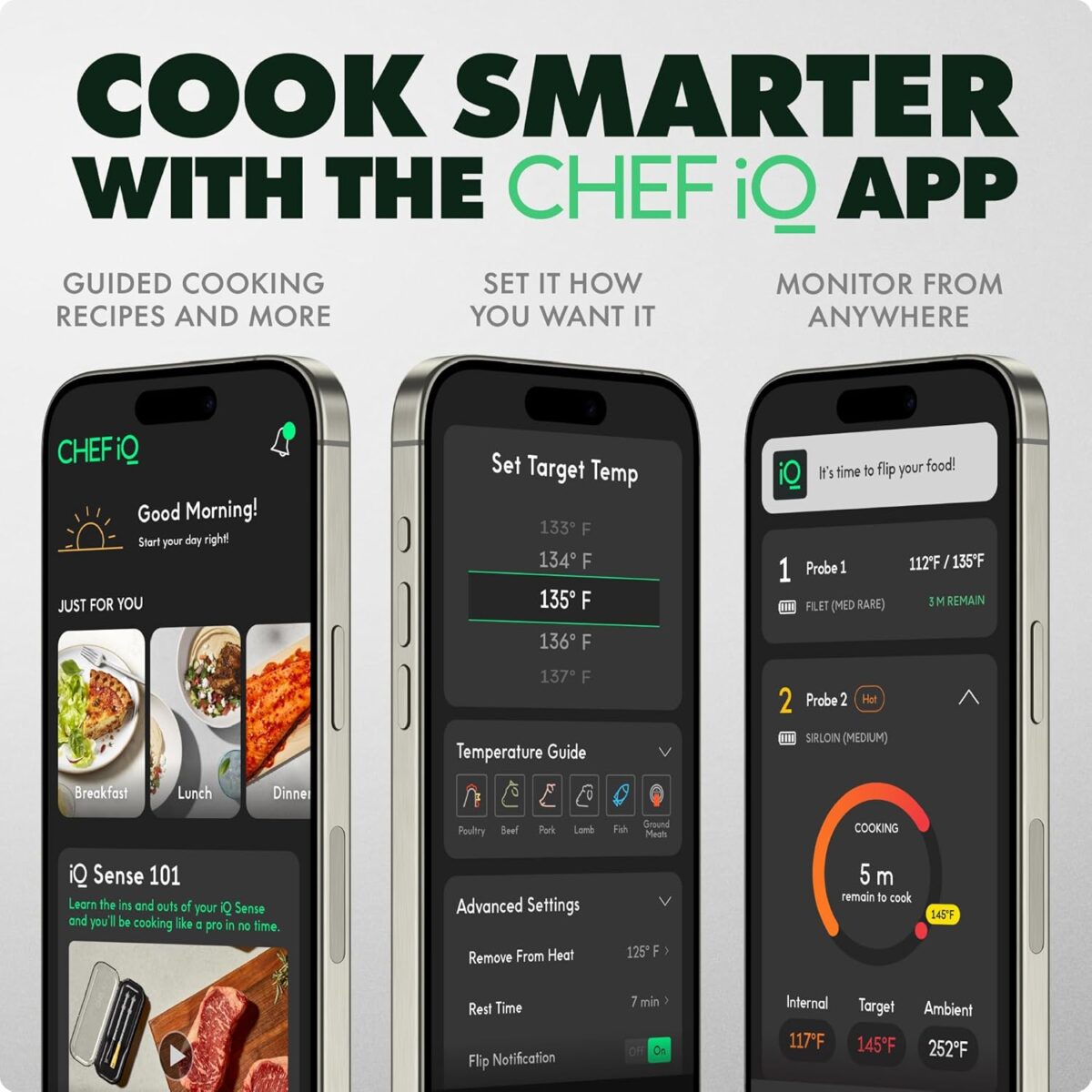 CHEF iQ Sense [2025 Model] | Smart Wireless Meat Thermometer | 2 Ultra-Thin Probes | WiFi Unlimited Range | 1000°F Heat Safe | 5 Sensors | BBQ, Grill, Oven, Smoker, Air Fryer | Gen3 - Image 4