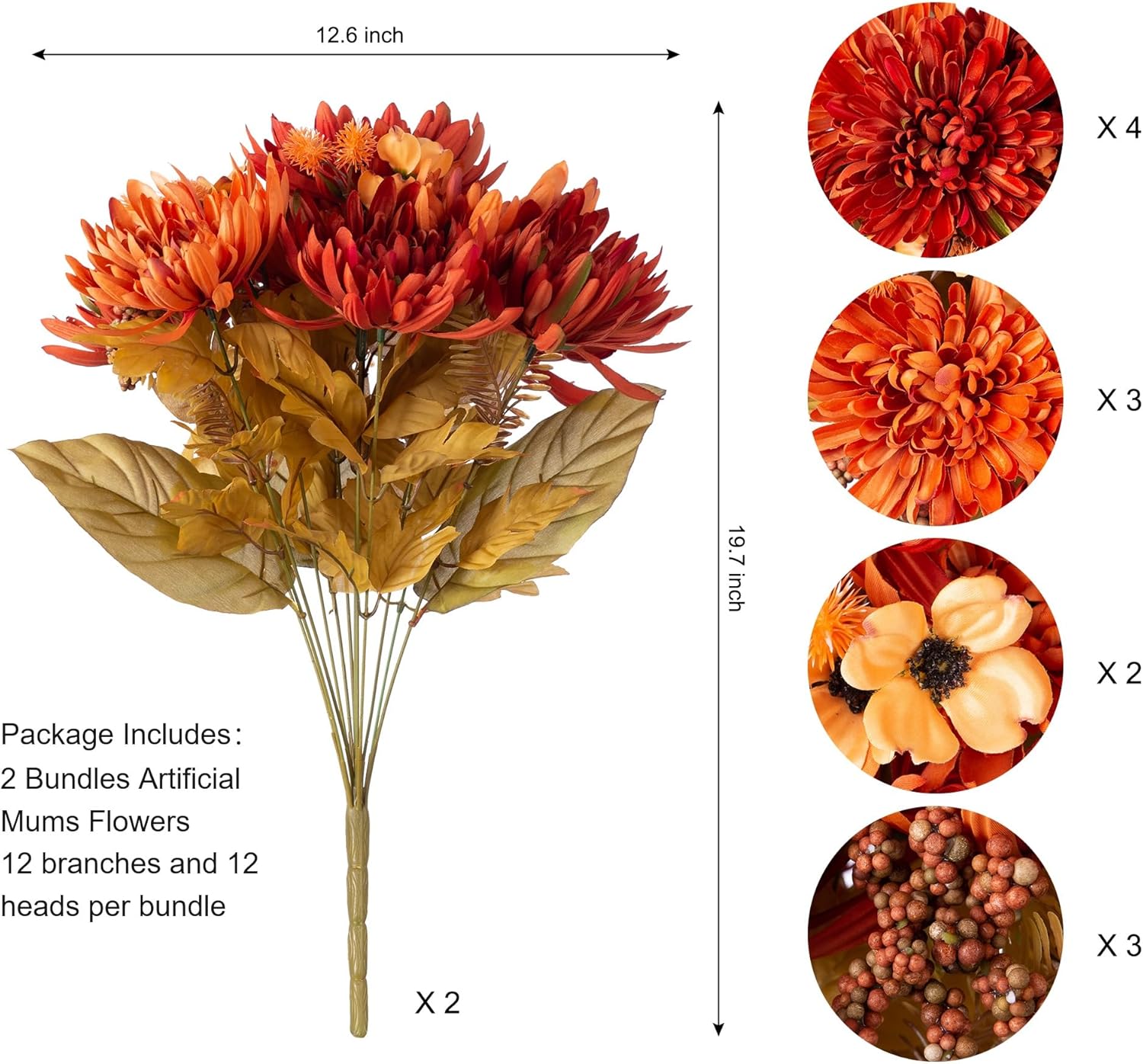1761381024_Ivydale-Artificial-Mums-for-Outdoors-Fall-Fake-Flowers-for-Planters-2-Bundles-Faux-Silk-Chrysanthemum-Bouquets-24-Heads-Flower-with-Long-Stems-for-Wedding-Party-Home-Decor.jpg Ivydale Artificial Mums for Outdoors Fall Fake Flowers for Planters, 2 Bundles Faux Silk Chrysanthemum Bouquets, 24 Heads Flower with Long Stems for Wedding Party Home Decor - Image 4