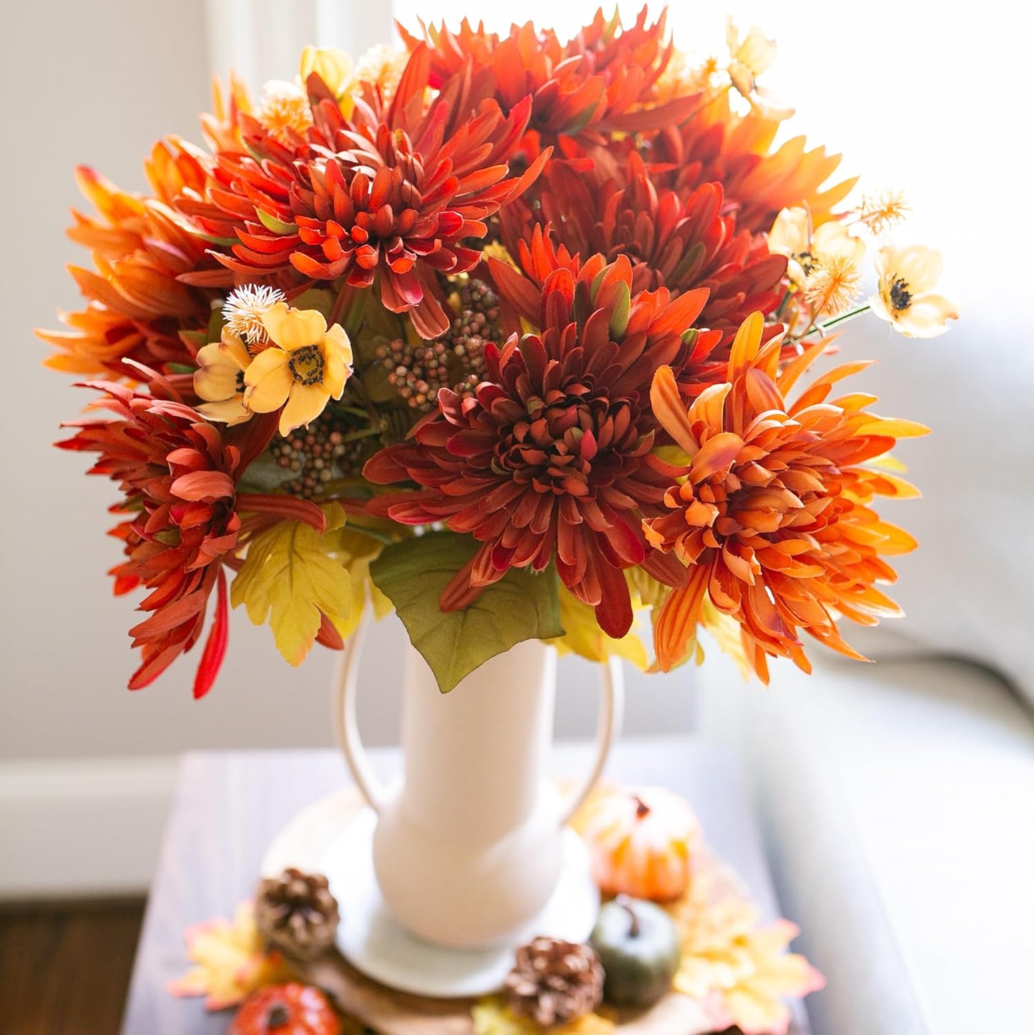 1761381031_Ivydale-Artificial-Mums-for-Outdoors-Fall-Fake-Flowers-for-Planters-2-Bundles-Faux-Silk-Chrysanthemum-Bouquets-24-Heads-Flower-with-Long-Stems-for-Wedding-Party-Home-Decor.jpg Ivydale Artificial Mums for Outdoors Fall Fake Flowers for Planters, 2 Bundles Faux Silk Chrysanthemum Bouquets, 24 Heads Flower with Long Stems for Wedding Party Home Decor - Image 8