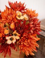 Ivydale Artificial Mums for Outdoors Fall Fake Flowers for Planters, 2 Bundles Faux Silk Chrysanthemum Bouquets, 24 Heads Flower with Long Stems for Wedding Party Home Decor - Image 9