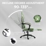Dowinx Gaming Chair Breathable Fabric Game Chair with Gel Pad and Storage Bag, Comfortable Gamer Chair with Pocket Spring Cushion, Ergonomic Computer Chair with Footrest, Green - Image 12