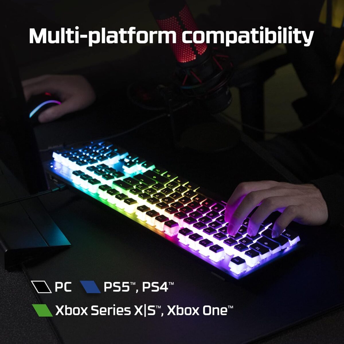HyperX Alloy Origins 60 - Mechanical Gaming Keyboard, Ultra Compact 60% Form Factor, Double Shot PBT Keycaps, RGB LED Backlit, NGENUITY Software Compatible - Linear HyperX Red Switch,Black - Image 8