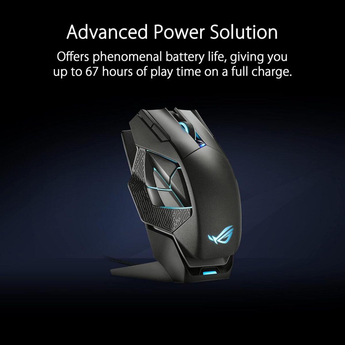 ASUS ROG Spatha X Wireless Gaming Mouse – MMO/MOBA Design, 12 Programmable Buttons, Right-Handed, 168g, Dual-Mode (Wired/2.4GHz), 19K DPI, up to 67Hr Battery, Magnetic Charging Dock, PC/Mac Support - Image 6