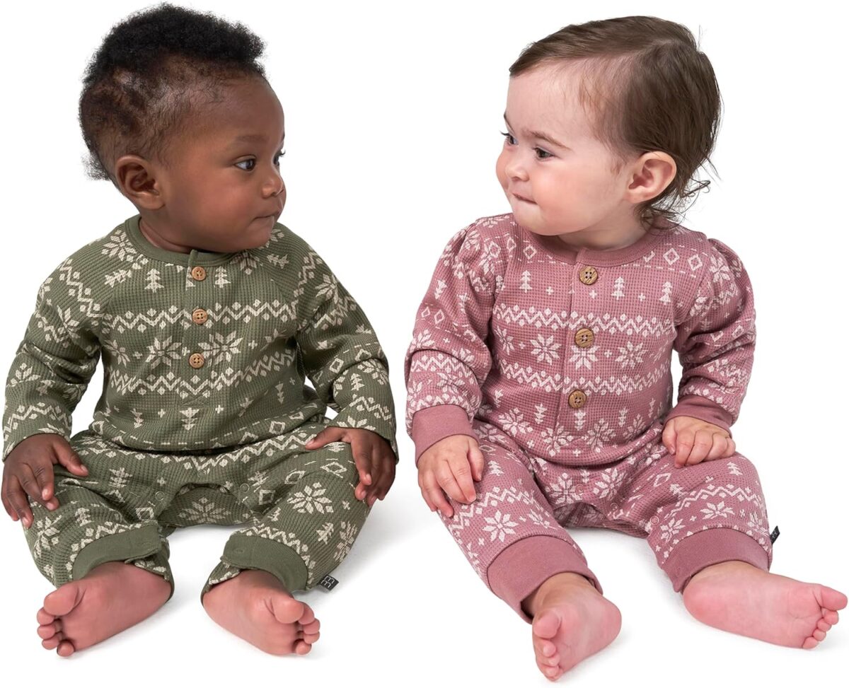 Modern Moments by Gerber Baby Henley Waffle-Knit Romper - Image 6