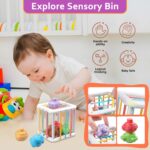 Baby Toys for 6 to 12 Months, Montessori Sensory Bins & Teething Toys, 6 in 1 Stacking Blocks, Rings, Eggs, Spinner, Crab Shape, 27 Pieces, Ages 6-36 Months - Image 4