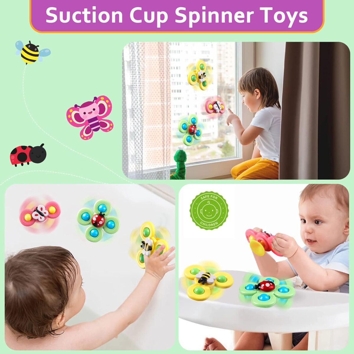 Baby Toys for 6 to 12 Months, Montessori Sensory Bins & Teething Toys, 6 in 1 Stacking Blocks, Rings, Eggs, Spinner, Crab Shape, 27 Pieces, Ages 6-36 Months - Image 5