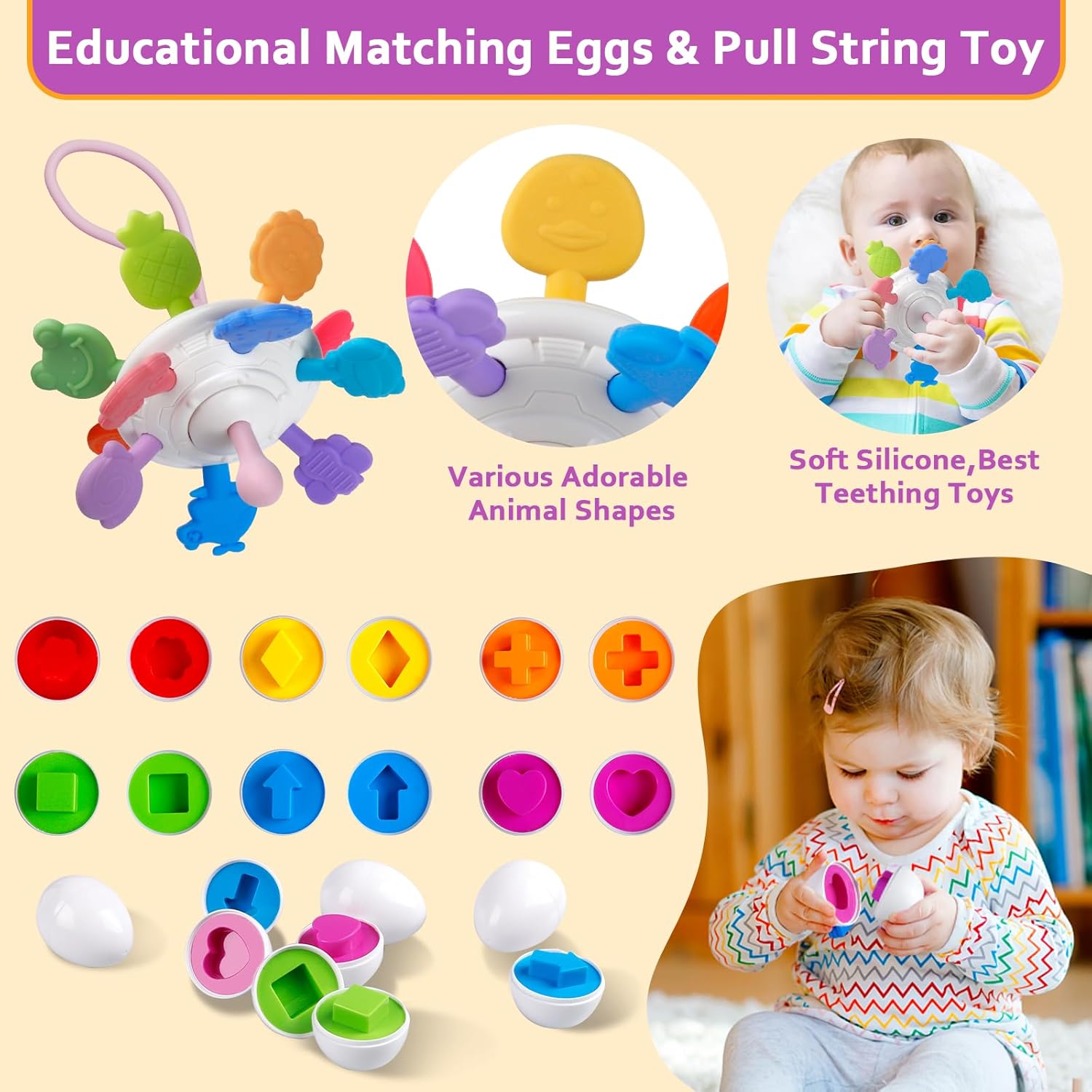 1761427575_Baby-Toys-for-6-to-12-Months-Montessori-Sensory-Bins-Teething-Toys-6-in-1-Stacking-Blocks-Rings-Eggs-Spinner-Crab-Shape-27-Pieces-Ages-6-36-Months.jpg Baby Toys for 6 to 12 Months, Montessori Sensory Bins & Teething Toys, 6 in 1 Stacking Blocks, Rings, Eggs, Spinner, Crab Shape, 27 Pieces, Ages 6-36 Months - Image 6