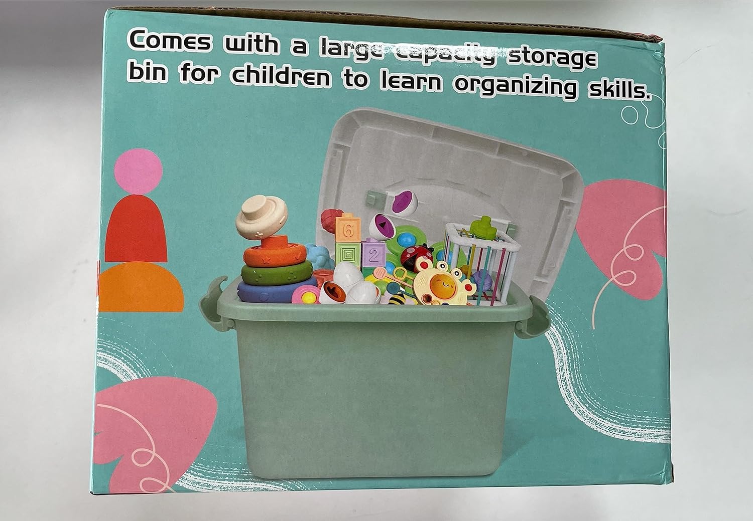 1761427585_Baby-Toys-for-6-to-12-Months-Montessori-Sensory-Bins-Teething-Toys-6-in-1-Stacking-Blocks-Rings-Eggs-Spinner-Crab-Shape-27-Pieces-Ages-6-36-Months.jpg Baby Toys for 6 to 12 Months, Montessori Sensory Bins & Teething Toys, 6 in 1 Stacking Blocks, Rings, Eggs, Spinner, Crab Shape, 27 Pieces, Ages 6-36 Months - Image 12