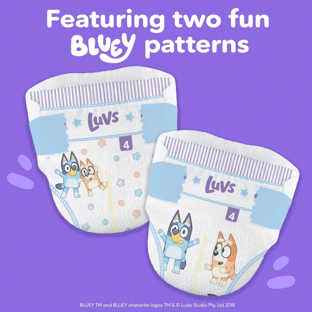 Luvs Size 8 Baby Diapers, Platinum Protection Bluey Diapers for Day & Night,Size 8, 108 Count - Image 11