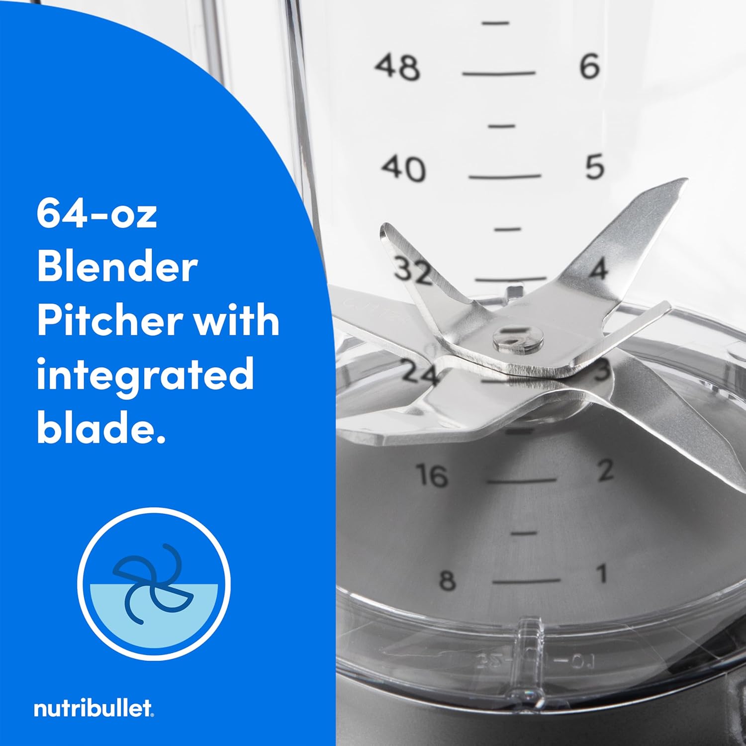 1761428584_nutribullet®-SmartSense-Blender-Combo-1400W-64oz-Pitcher-32oz-24oz-Cups-5-Speed-Smoothies-Ice-and-Frozen-Fruit-Nut-Milk-Soup-Gunmetal-Gray-NBF50700.jpg nutribullet® SmartSense Blender Combo, 1400W, 64oz Pitcher, 32oz & 24oz Cups, 5-Speed, Smoothies, Ice and Frozen Fruit, Nut Milk, Soup, Gunmetal Gray, NBF50700 - Image 8
